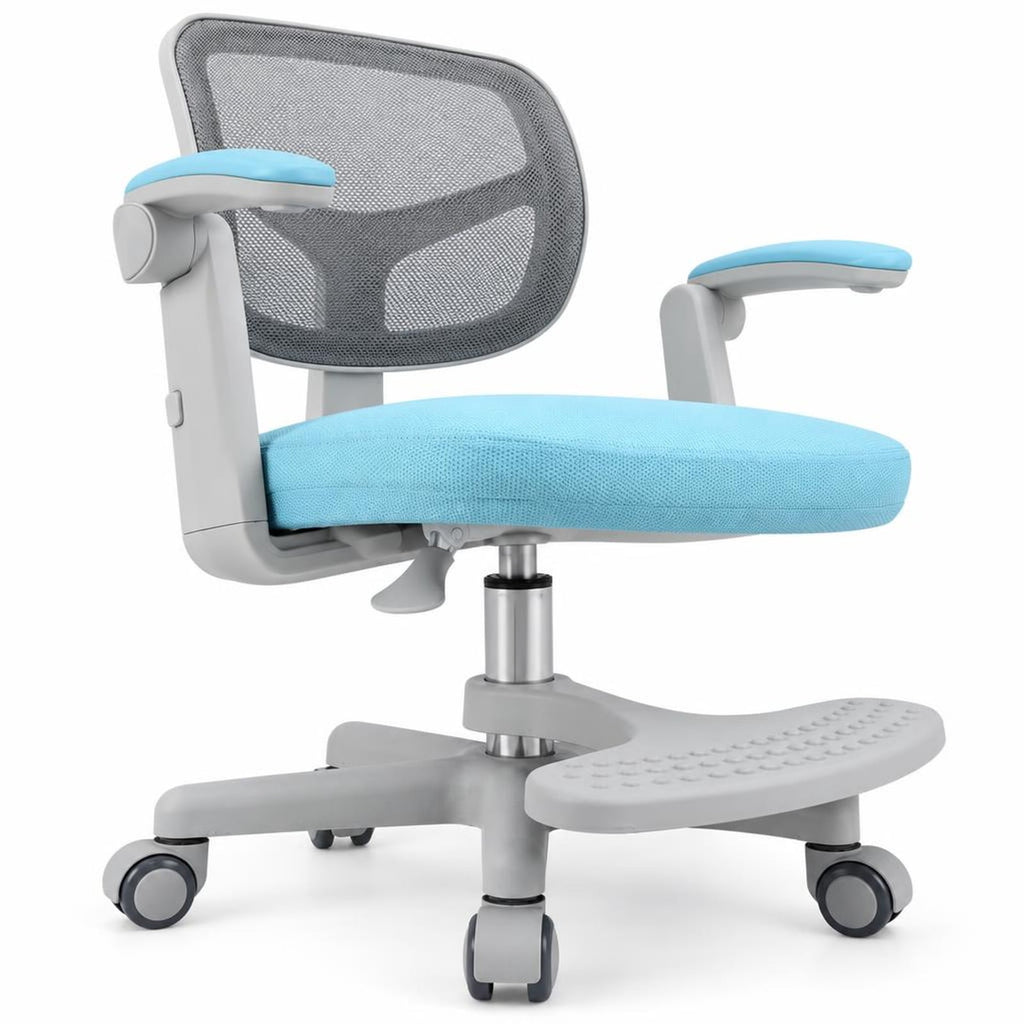 Airfind Kids Desk Chair Children Study Chair with Adjustable Height Armrest and Footrest, 330 lbs Capacity, PU Frame, Blue