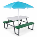 Airfind Kids Picnic Table with Benches Seats up to 4, 660 lbs Capacity, Metal Frame, for 3+ years old, 40 x 39.5 x 59 Tabletop Footprint, Green