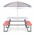 Airfind Kids Picnic Table with Benches Seats up to 4, 660 lbs Capacity, Metal Frame, for 3+ years old, 40 x 39.5 x 59 Tabletop Footprint, Pink