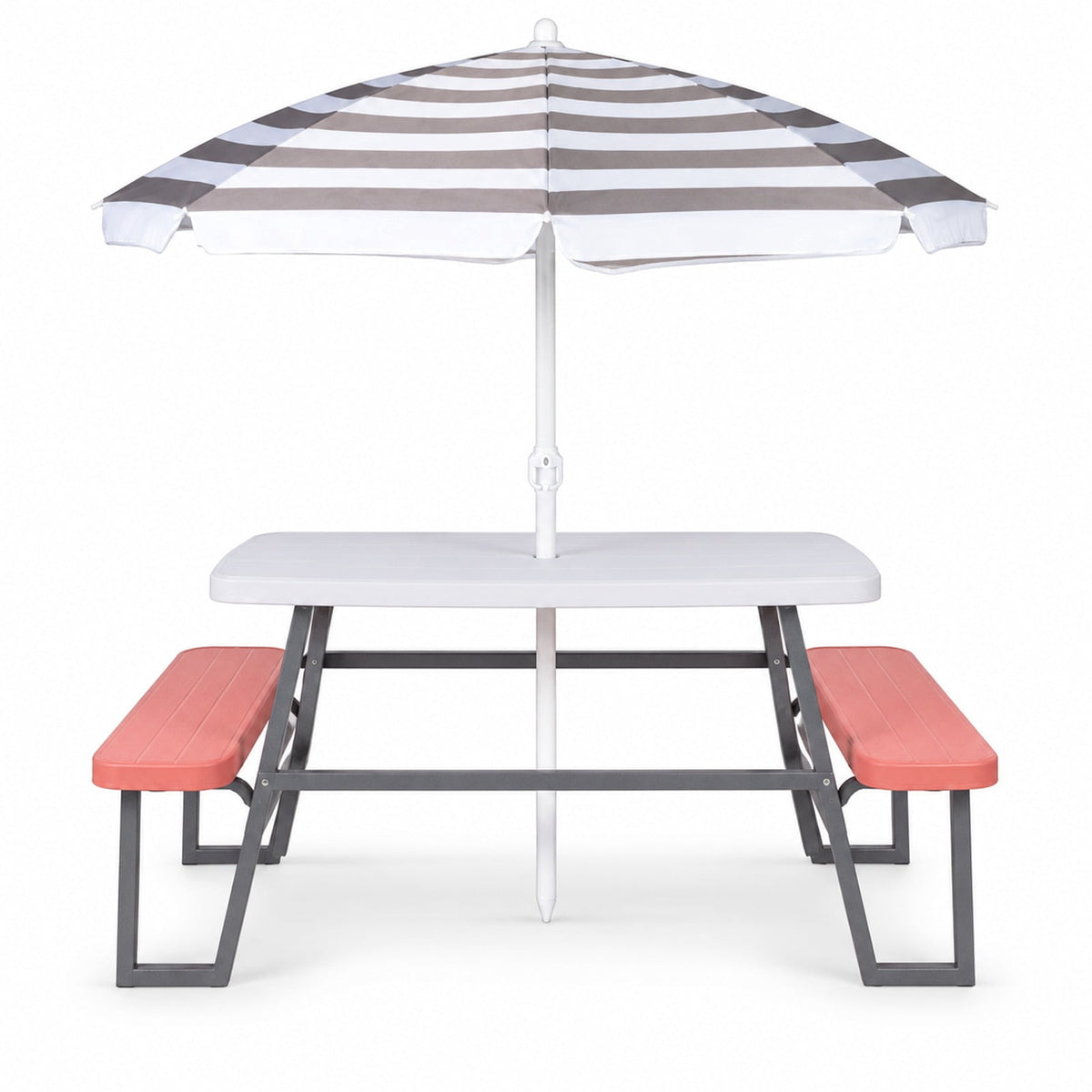 Airfind Kids Picnic Table with Benches Seats up to 4, 660 lbs Capacity, Metal Frame, for 3+ years old, 40 x 39.5 x 59 Tabletop Footprint, Pink