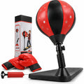 Airfind Kids Punching Bag with Adjustable Stand and Boxing Gloves, PE Frame, for 8+, Black red, Adjustable height 33.5- 61 Stand base