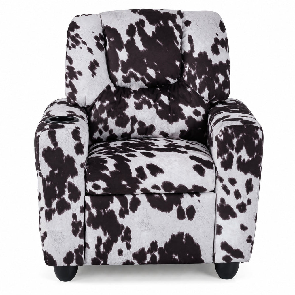 Airfind Kids Recliner Chair Push Back Toddler Reclining Armchair with Cup Holder, 150 lbs Capacity, Wood Frame, for 3+ years old, White