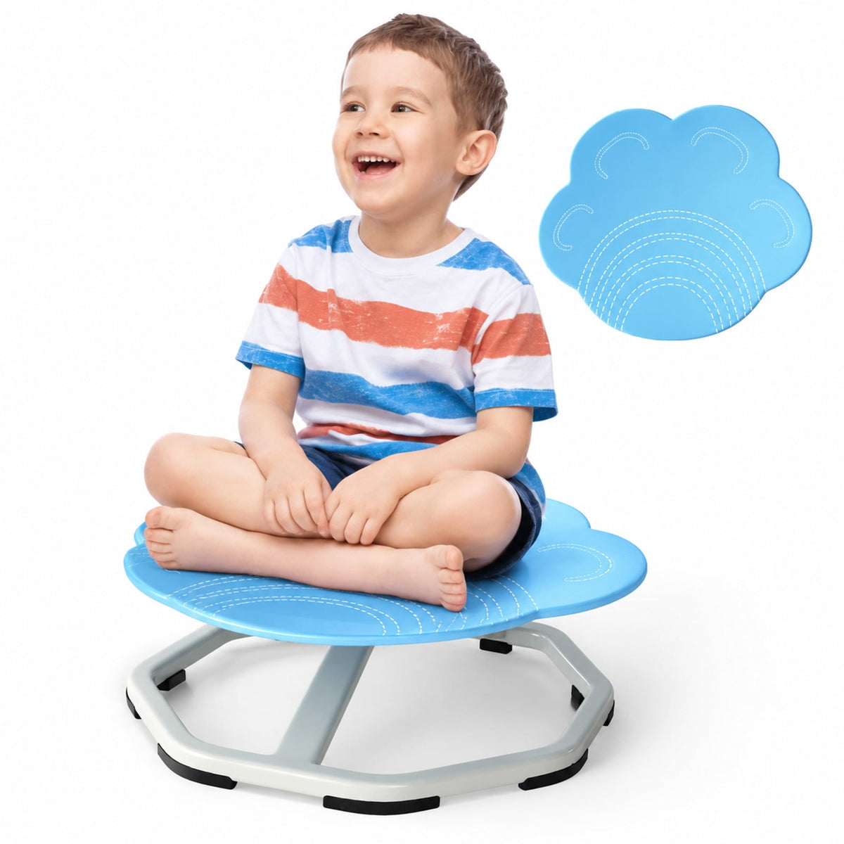 Airfind Kids Sensory Swivel Chair Cat Claw 360° Spinning Chair with Non-Slip Metal Base, 220 lbs Capacity, PP Metal Frame, Blue