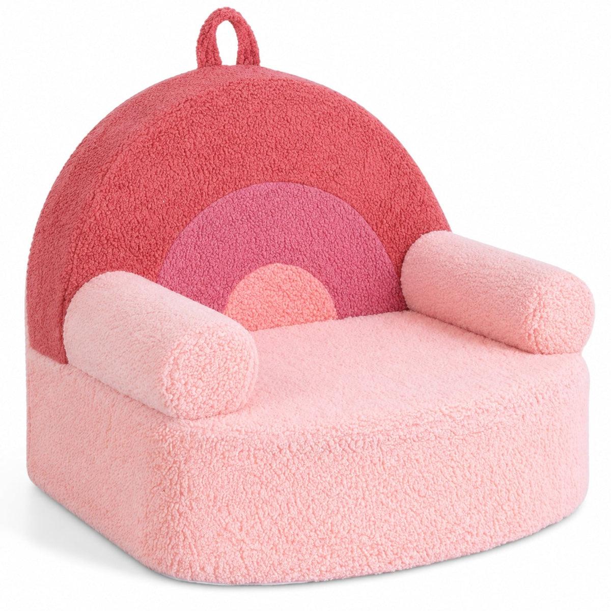 Airfind Kids Sofa Toddler Foam Couch with Soft Fleece Fabric Cover, Teddy Fleece Fabric Frame, for 3+ years old, 21.5in x 17.5in x 17.5in Footprint