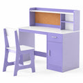 Airfind Youth Study Desk and Chair Set Student Table and Chair, 132 Lbs Capacity, Mdf, for 3 and Years Old, 43 Inch X 19 Inch X 39.5 Inch, Purple