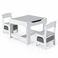 Airfind Kids Table Chairs Set With Storage Boxes Blackboard Whiteboard Drawing, P2 MDF Applicable age 3-7 Years Frame, 24.5 Inch x 24.5 Inch x 19 Inch Footprint
