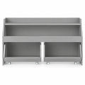 Airfind Youth Toy Storage Organizer Wooden Bookcase with 2 Movable Drawers, 176 Lbs Capacity, Engineered Wood, for 3 and Years Old Total, Gray