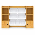 Airfind Kids Toy Storage and Bookshelf with Boxes and Open Shelves, 385 lbs Capacity, Engineered Wood Frame, for 3+ Years Old Total, Beige