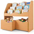 Airfind Kids Toy Wooden Storage Organizer with 2 Rolling Drawers for Kids Room, 11 lbs Capacity, Engineered Wood Frame, Natural
