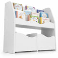 Airfind Kids Toy Wooden Storage Organizer with 2 Rolling Drawers for Kids Room, 11 lbs Capacity, Engineered Wood Frame, White