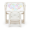 Airfind Kids Writing Desk and Chair Set with Side Bookshelves, 44 lbs Capacity, HDPE Frame, 53 Inch x 20 Inch x 27 Inch Footprint, White