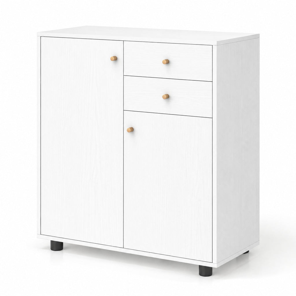 Airfind Kitchen Sideboard Buffet Cabinet Coffee Bar Cabinet with 2 Drawers 2 Doors and 3 Adjustable Shelves, 45 lbs Capacity, Engineered Wood Frame