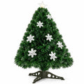 Airfind LED Optic Artificial Christmas Tree with Snowflakes-3 Feet, PVC Frame, 2.4 x 5 (Diameter x H) Height: 5 ft Weight: About 8 lbs Footprint