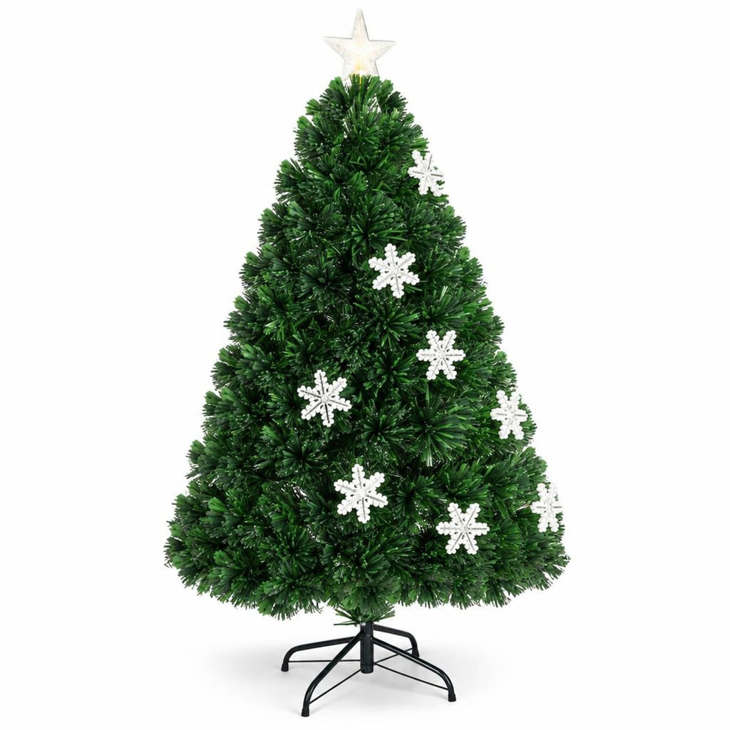 Airfind LED Optic Artificial Christmas Tree with Snowflakes-4 Feet, PVC Frame, 2.4 x 5 (Diameter x H) Height: 5 ft Weight: About 8 lbs Footprint