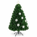 Airfind LED Optic Artificial Christmas Tree with Snowflakes-4 Feet, PVC Frame, 2.4 x 5 (Diameter x H) Height: 5 ft Weight: About 8 lbs Footprint