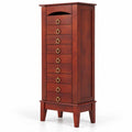 Airfind Large Capacity Jewelry Storage Cabinet with 9 Drawers, MDF Glass Frame, 16in x 10.5in x 40in Footprint, Walnut
