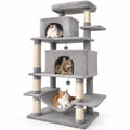 Airfind Large Cat Tree for Indoor Cats 70 Tall Cat Tower, 33 lbs Capacity, Plush Fabric Sisal Engineered Wood Overall Height 70 Base Frame