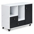 Airfind Lateral Mobile Filing Cabinet with 2 Drawers, Engineered wood Frame, 35.5in x 14in x 27.5in(L x W x H) Big drawer Footprint, Black