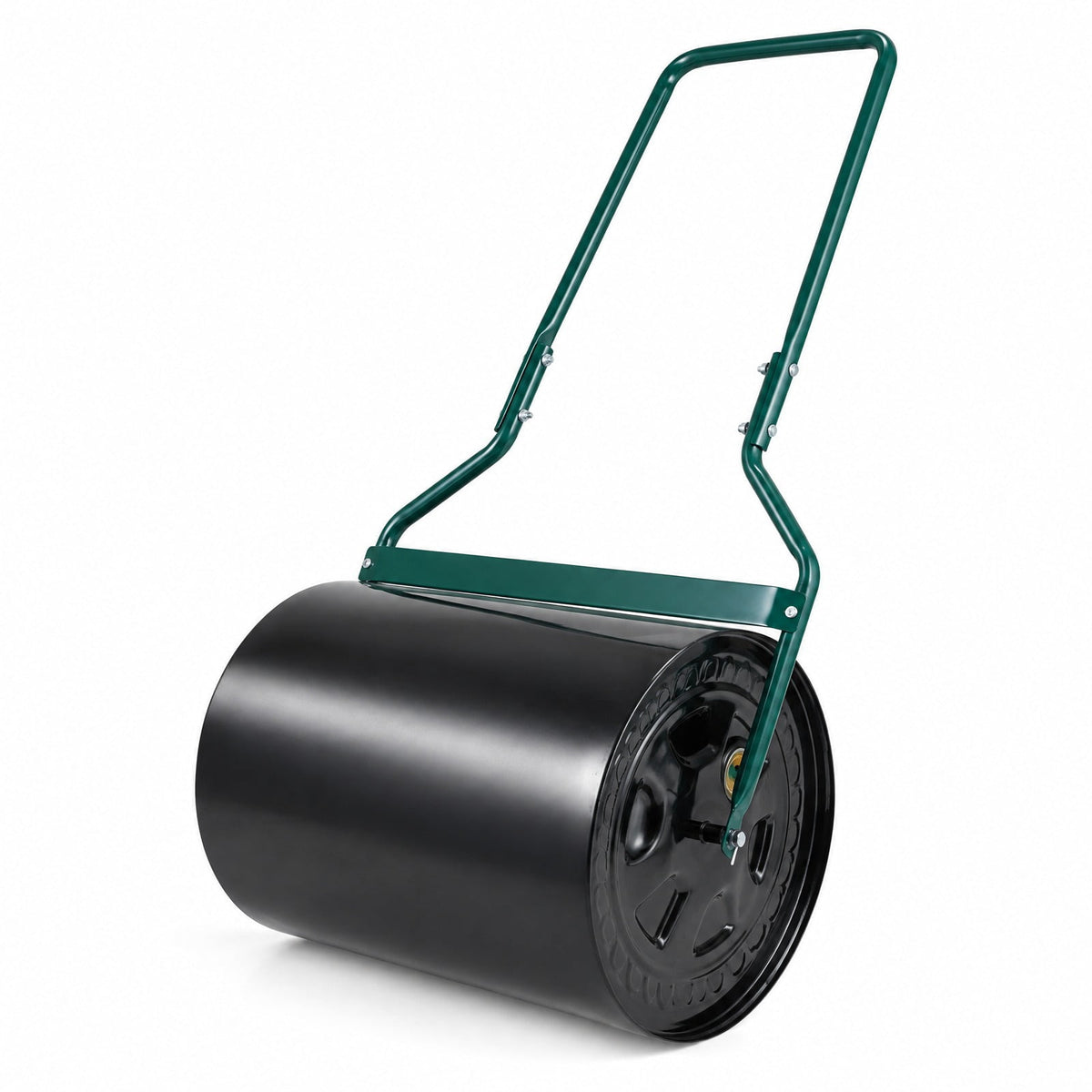 Airfind Lawn Roller 16 Gallon Water/Sand Filled Garden Drum Roller with Leak, Metal Frame, 21 x 16 x 44(L X W X H) Roller Footprint, Black