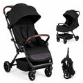 Airfind Lightweight Baby Stroller with One-Hand Folding and Adjustable Canopy for Toddlers, 50 lbs Capacity, Metal Aluminum Fabric Frame, Black