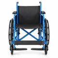 Airfind Lightweight Folding Wheelchair for Adults with Swing-Away Footrest and Desk Arm, 330 lbs Capacity, Metal Faux Leather Nylon Plastic Frame
