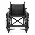Airfind Lightweight Folding Wheelchair for Adults with Swing-Away Footrest and Desk Arm, 330 lbs Capacity, Metal Faux Leather Nylon Plastic Frame