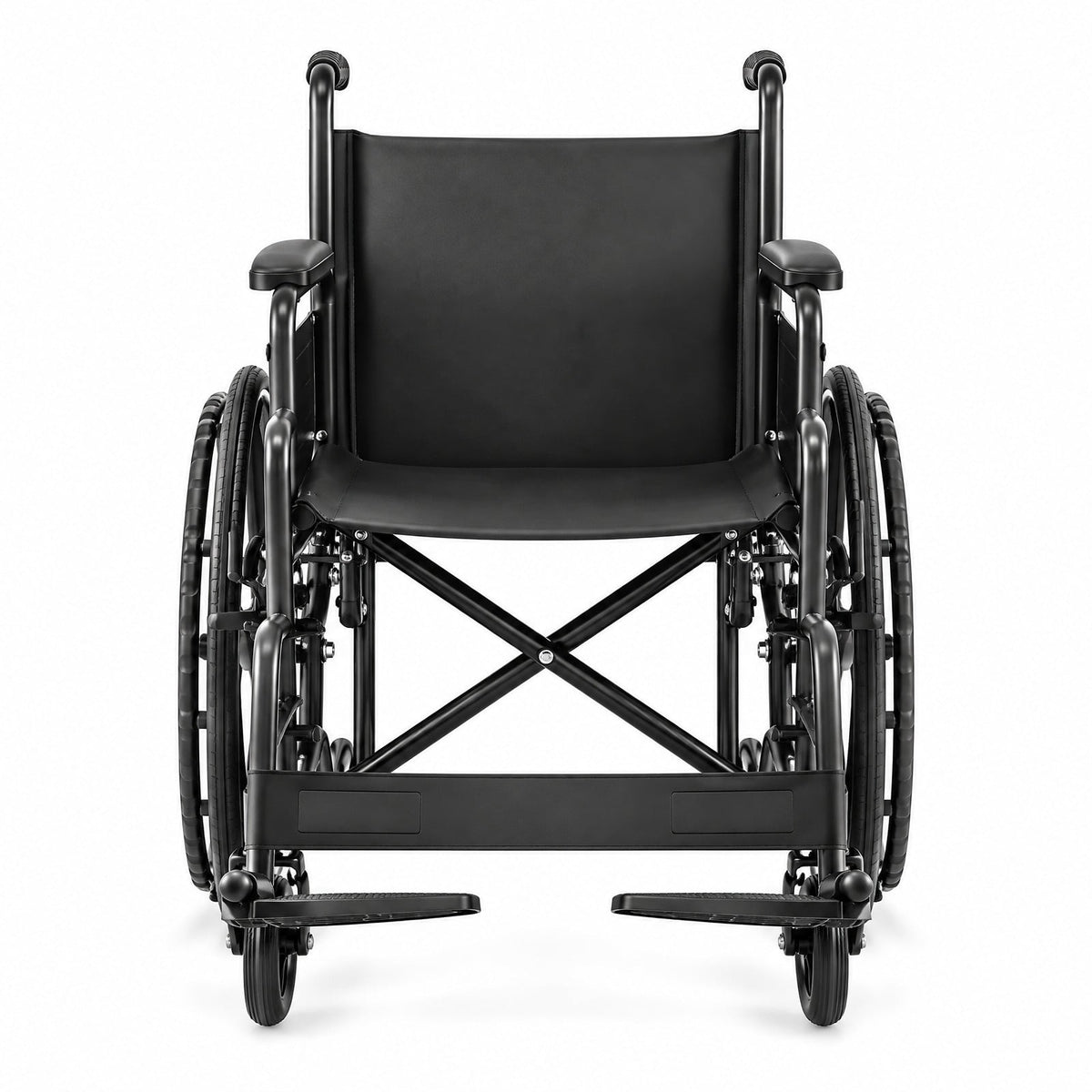 Airfind Lightweight Folding Wheelchair for Adults with Swing-Away Footrest and Desk Arm, 330 lbs Capacity, Metal Faux Leather Nylon Plastic Frame