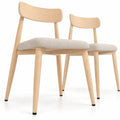 Airfind Linen Fabric Upholstered Modern Dining Chair Set of 2 with Padded Seat and Curved Back, 340 lbs Capacity, 19.5in x 19in x 31in Footprint