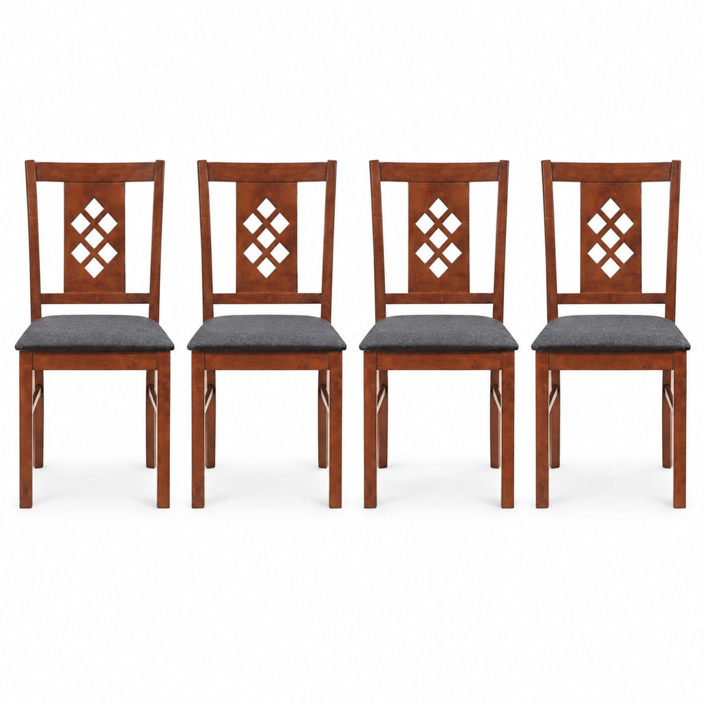 Airfind Linen Style Upholstered Kitchen Chairs with Wood Frames Set of 4, 330 Lbs Capacity, Rubber Wood Polyester Sponge Engineered Wood, Unspecified