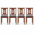 Airfind Linen Style Upholstered Kitchen Chairs with Wood Frames Set of 4, 330 Lbs Capacity, Rubber Wood Polyester Sponge Engineered Wood, Unspecified