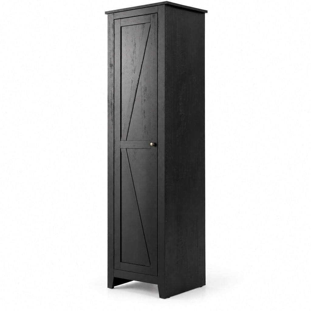 Airfind Linen Tower Bathroom Storage Cabinet Tall Slim Side Organizer with Shelf, 11 lbs Capacity, MDF particleboard Frame, Black