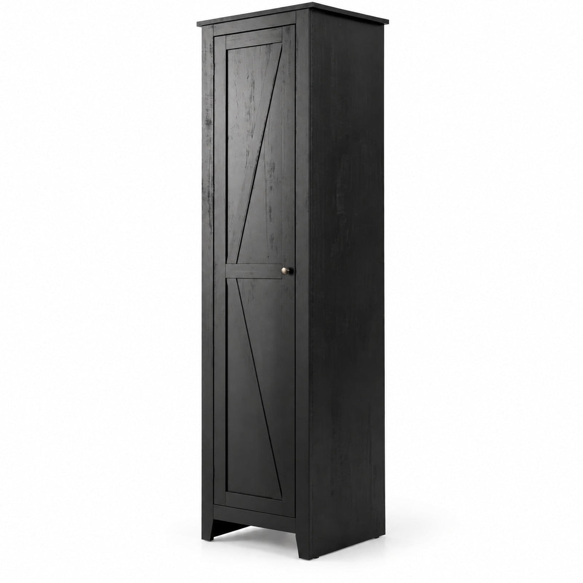 Airfind Linen Tower Bathroom Storage Cabinet Tall Slim Side Organizer with Shelf, 11 lbs Capacity, MDF particleboard Frame, Black