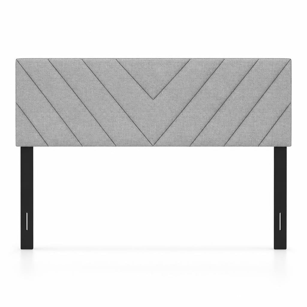 Airfind Linen Upholstered Headboard for Full and Queen Size Bed Frames, Linen Fabric Sponge Rubber Wood MDF Frame, 64 x 3 x 45.5 Footprint, Gray