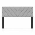 Airfind Linen Upholstered Headboard for Full and Queen Size Bed Frames, Linen Fabric Sponge Rubber Wood MDF Frame, 64 x 3 x 45.5 Footprint, Gray