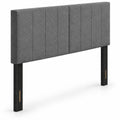 Airfind Linen Upholstered Headboard with Solid Wood Legs and Adjustable Width, Linen Fabric Sponge Rubber Wood MDF Frame, 64 x 3 x 45.5 Footprint