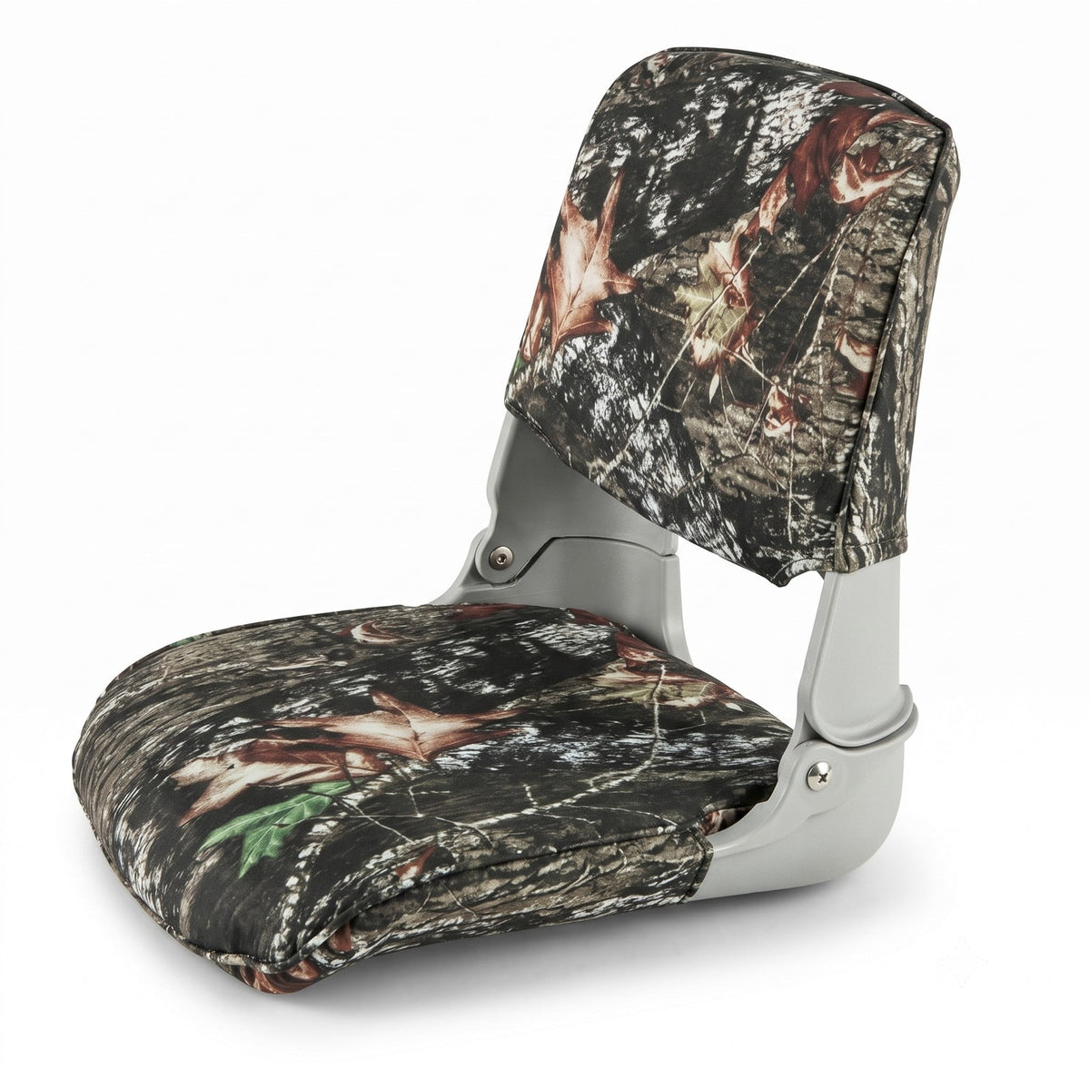 Airfind Low Back Folding Padded Boat Seat with Oxford Fabric Cover and 4 Bolts for Fishing and Sightseeing Boats, Camouflage