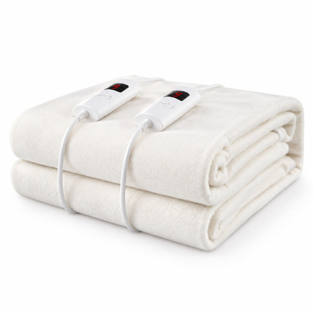 Airfind Machine Washable Electric Bed Warmer with Dual Controller 9 Heat Setting and 9-Hour Auto Off and Overheat Protection, Non-woven Fabric Frame