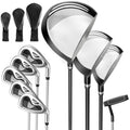 Airfind Mens Complete Golf Club Set with 9 Pieces Including Graphite Shafts and TPR Grips Plus 3 Headcovers and Expanded Sweet Spot Irons as a Full Golf Club Set, Gray