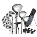 Airfind Mens Complete Golf Club Package Set, 10-Piece Right-Handed Kit with 460cc Driver, Fairway Wood, Hybrid, Irons, Putter and Stand Bag, Gray
