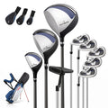 Airfind Mens Left Handed Complete Golf Club Set with Woods Irons and Putter and Lightweight Stand Bag and Rain Hood, Blue