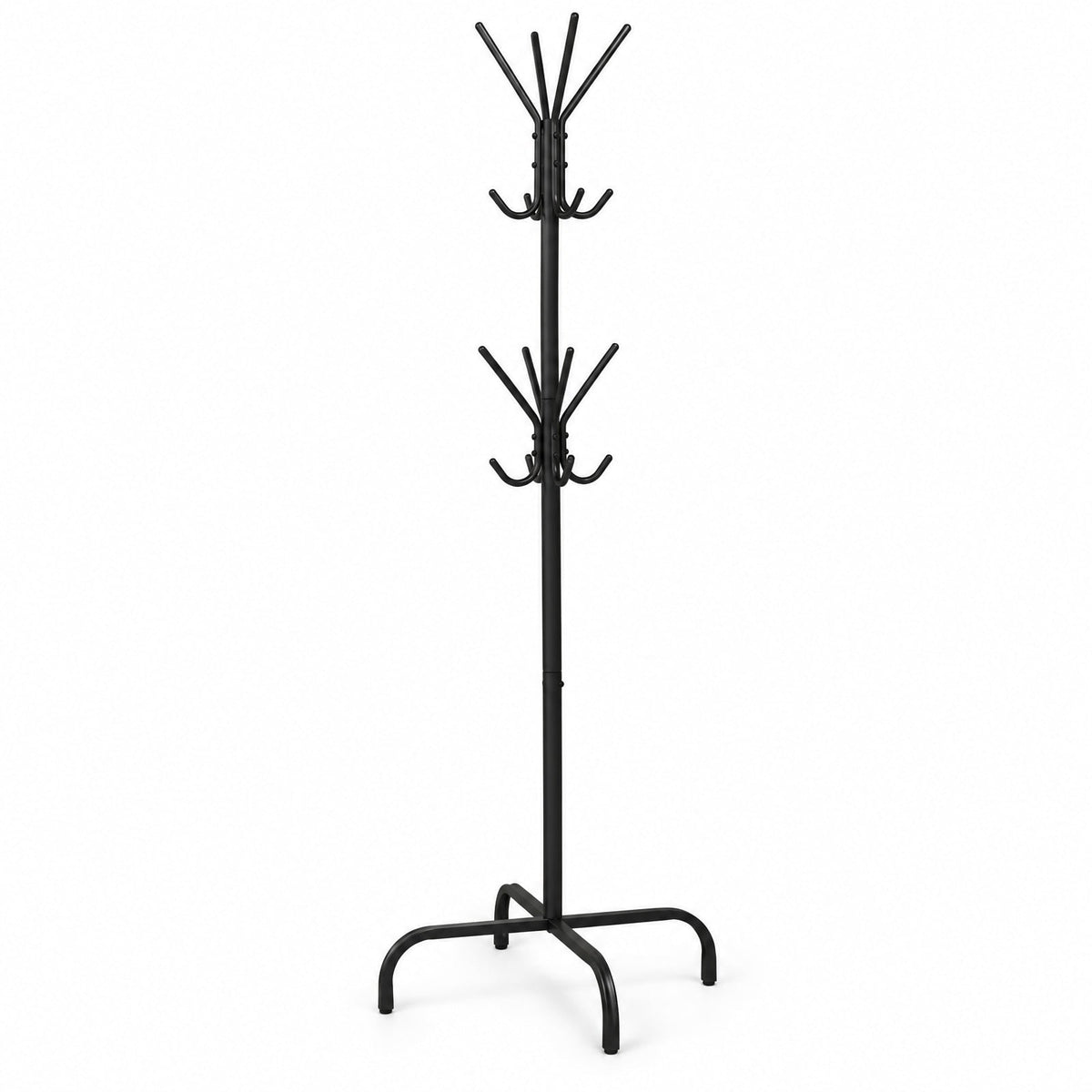 Airfind Metal Coat Rack Freestanding with 16 Hooks and 4 Legs for Entryway Office Bedroom, 6.5 lbs Capacity, Metal, 22 Inch x 22 Inch x 70 Inch