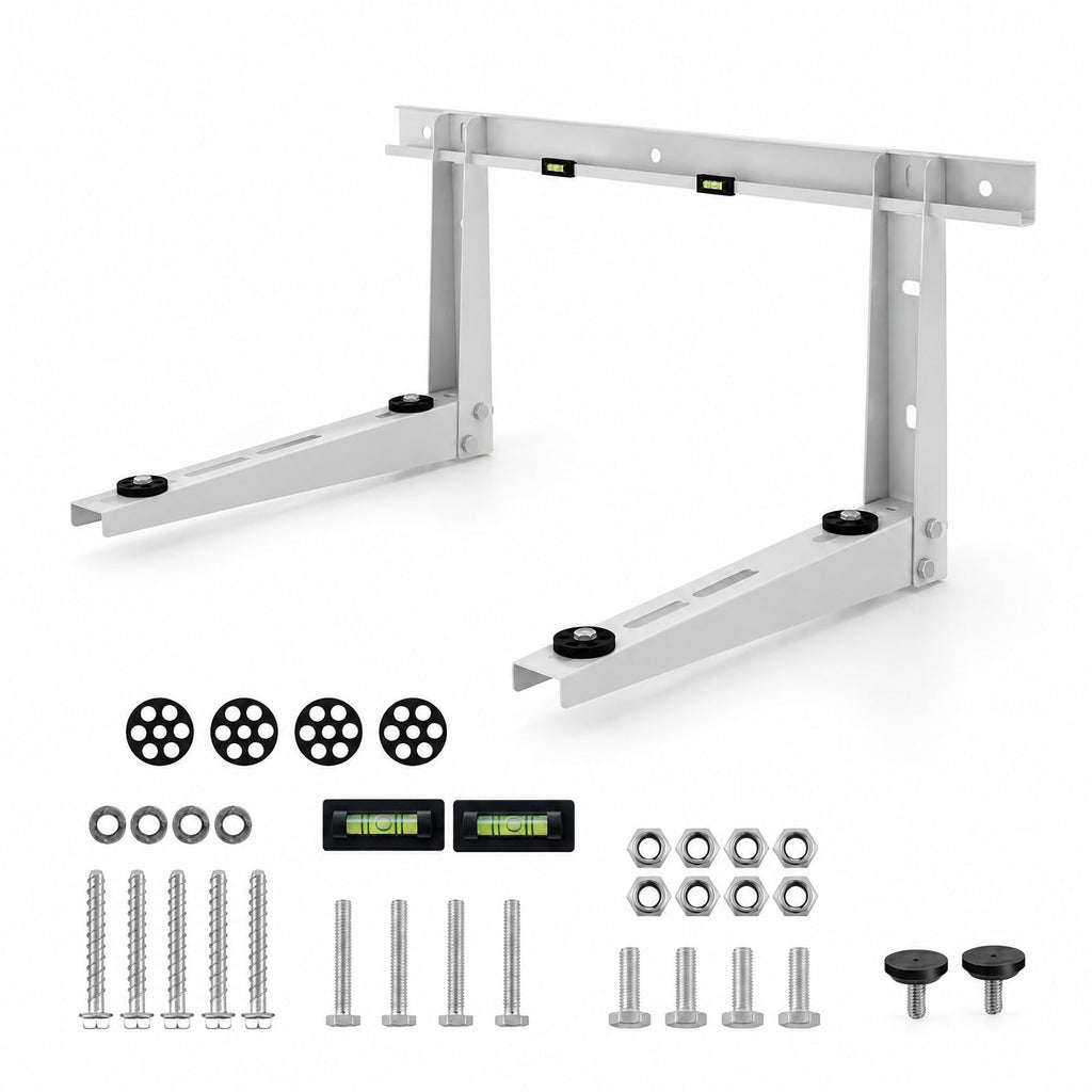 Airfind Mini Split Wall Mounting Bracket for 12000, 24000 BTU Universal Ductless AC, Adjustable rubber pads ensure a secure and level setup