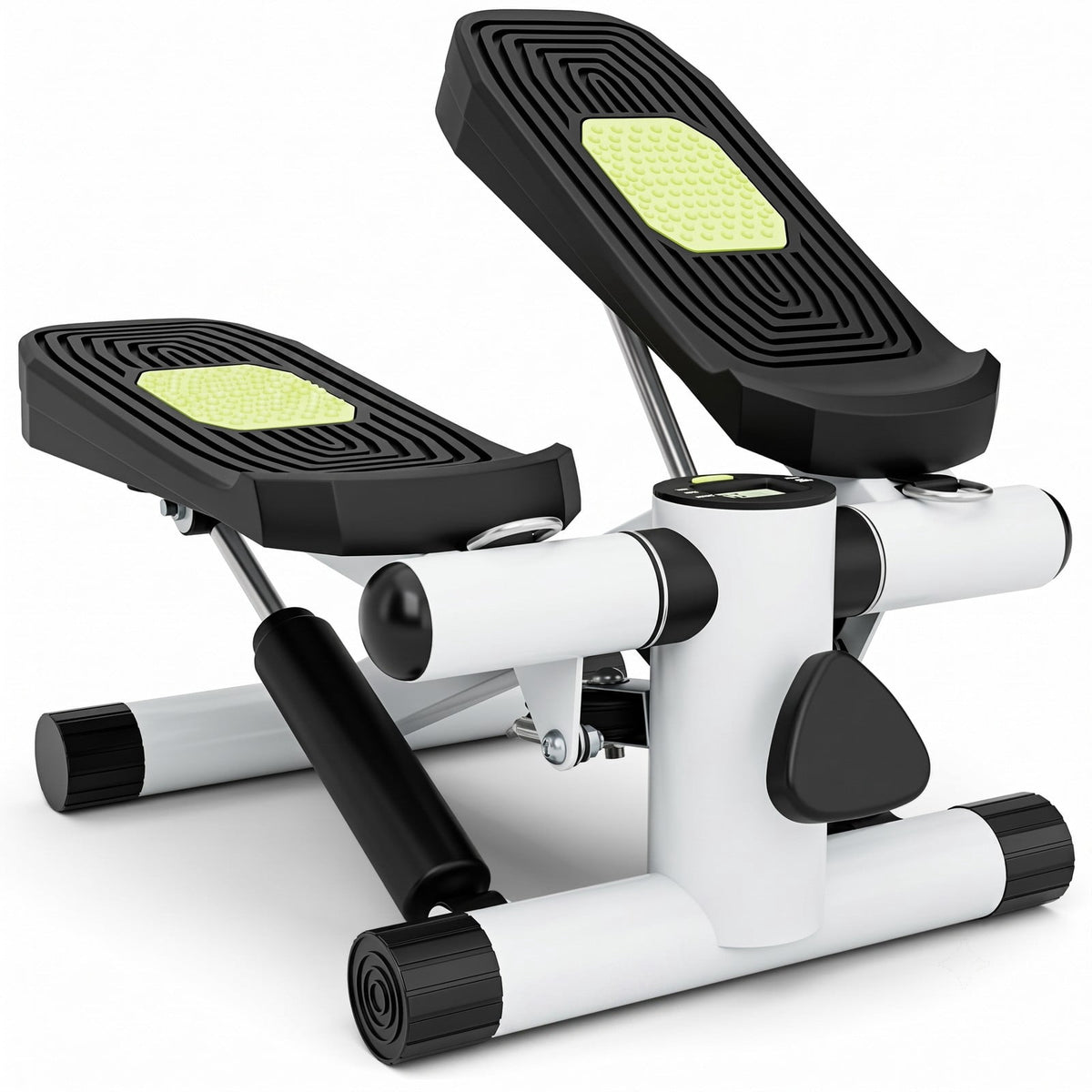 Airfind Mini Stepper for Exercise at Home with Resistance Bands, Adjustable Height, Anti-Slip Pedals and LCD Monitor, Quiet Hydraulic Stair Stepper for Full, White