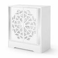 Airfind Mirrored Shoe Cabinet 4-Tier Shoe Organizer with Large Drawer, MDF Engineered Wood Frame, 31 x 16 x 37 inch Footprint, White