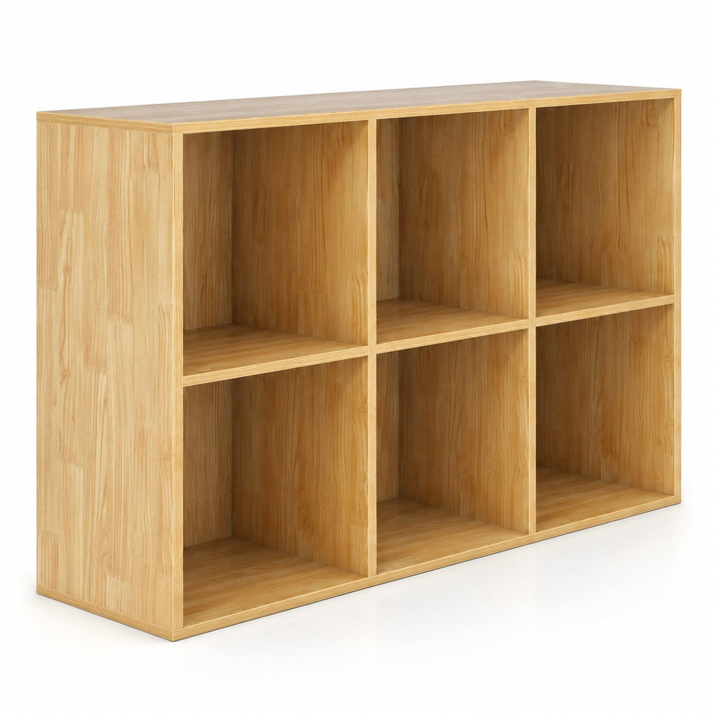 Airfind Modern 6-Cube Bookcase with Anti-tipping Kits for Bedroom Living Room, 132 lbs Capacity, Engineered Wood Frame, 36 x 11.5 x 24 Footprint