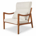Airfind Modern Accent Chair with Solid Rubber Wood Faux Leather Upholstered Armchair, 400 lbs Capacity, 34.5 x 25.5 x 35 Footprint, White