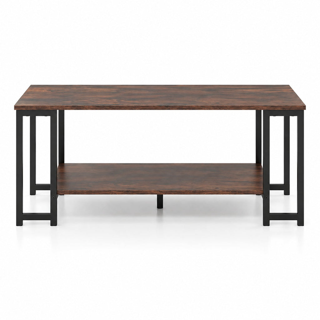 Airfind Modern Accent Table, with Open Storage Shelf for Apartment and Lounge, 176 lbs Capacity, Engineered Wood Metal Frame, Brown