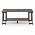 Airfind Modern Accent Table, with Open Storage Shelf for Apartment and Lounge, 176 lbs Capacity, Engineered Wood Metal Frame, Brown