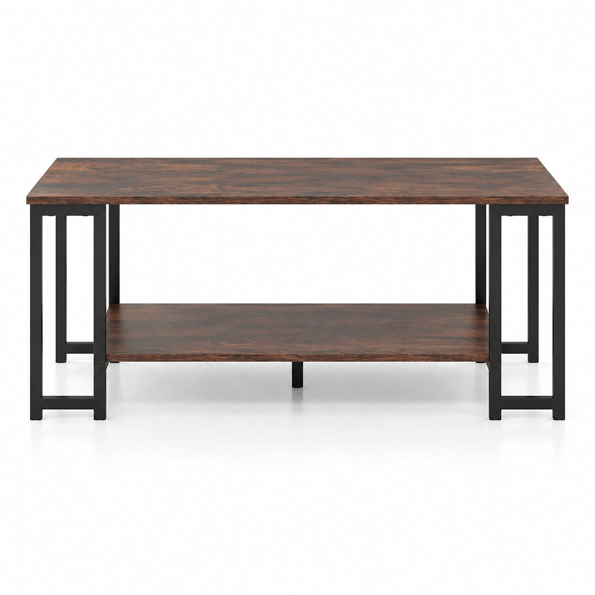 Airfind Modern Accent Table, with Open Storage Shelf for Apartment and Lounge, 176 lbs Capacity, Engineered Wood Metal Frame, Brown