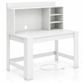 Airfind Modern Computer Desk with Hutch and Storage Shelves, 330 lbs Capacity, MDF Engineered Wood Frame, 42.5 Inch x 23.5 Inch x 49 Inch Storage Footprint